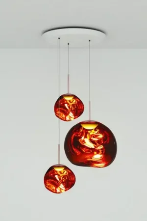 Pagamento Sicuro Tom Dixon Lampada a sospensione Melt Trio Round, 81 cm, a 3 luci, rame