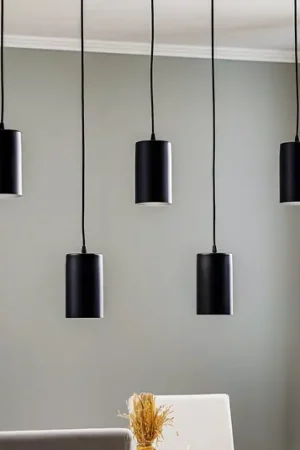 Must-Have Lampada a sospensione ZW Tube 170, 5 luci, nero