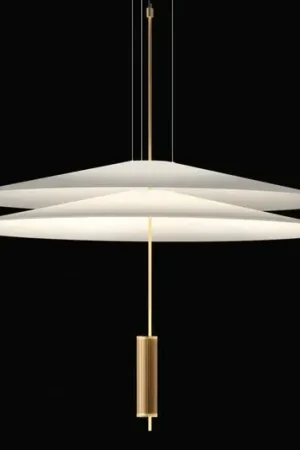 Offerta Limitata Vibia Flamingo - Lampada LED a sospensione a 2 paralumi, oro
