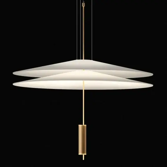 Offerta Limitata Vibia Flamingo - Lampada LED a sospensione a 2 paralumi, oro
