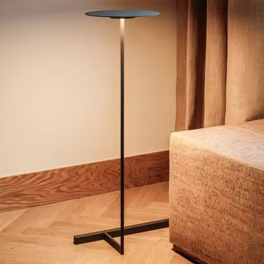 Pagamento Sicuro Vibia Flat lampada LED da pavimento a 96 cm grigio L1, dimmerabile