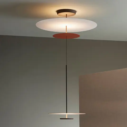 Vibia Flat lampada LED a sospensione a 3 luci Ø 90 cm terracotta Scelto Dai Clienti