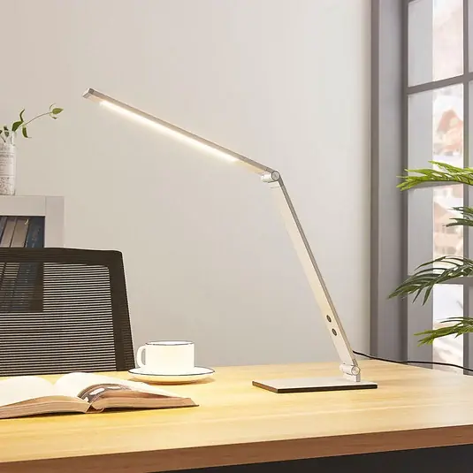 Offerta Lampada da scrivania a LED Nicano, grigio, metallo, dimmerabile.