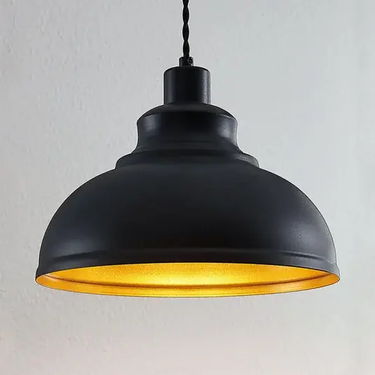 Prezzo Basso Lampada a sospensione Albertine, metallo nero