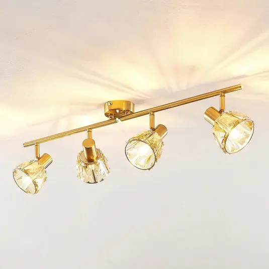 Lindby Kosta plafoniera a 4 luci, ottone Affare