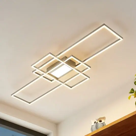 Plafoniera LED Lindby Caitlin, nichel, metallo, 105 cm Prezzo Basso