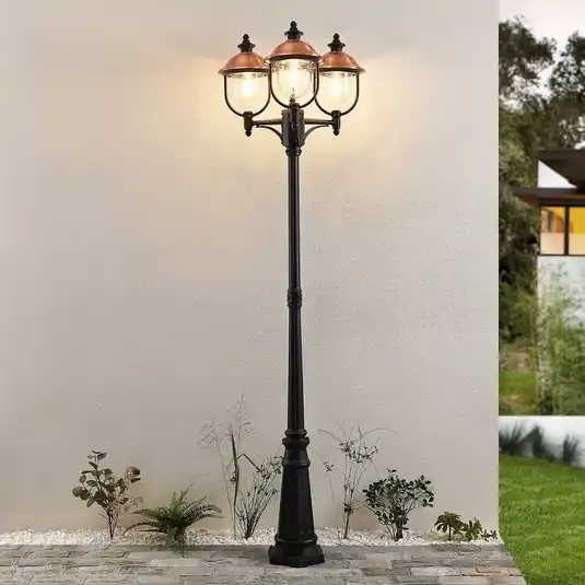 Lampada da esterno Lindby Clint, 225 cm, a 3 luci, resistente all‘acqua di Soddisfatti O Rimborsati