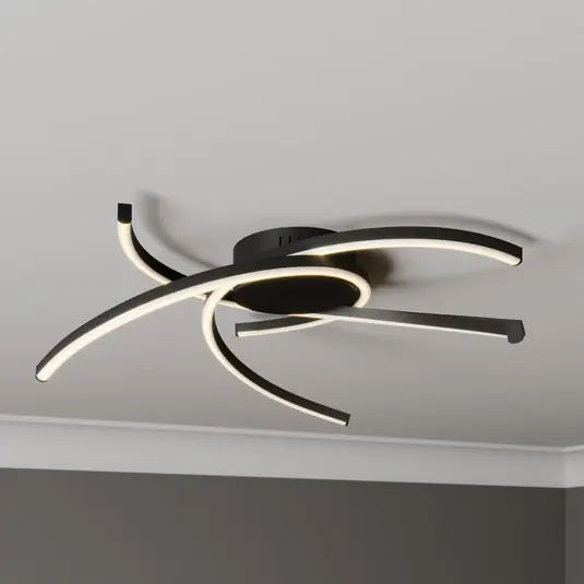 Occasione Imperdibile Lindby Katris plafoniera LED, 58 cm, nera