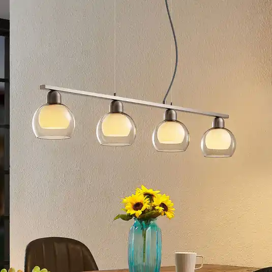 Lucande Kaiya lampada a sospensione, vetro, 4 luci Promozione