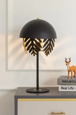 A Buon Prezzo Lampada da tavolo Lucande Aparas, look foglia, nero-oro