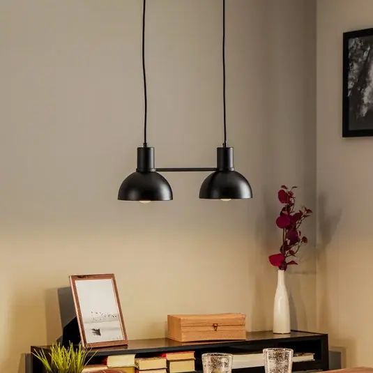 Lucande Mostrid lampada a sospensione, nero 2 luci Professionale