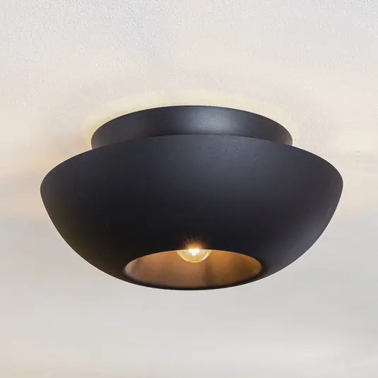 Lucande plafoniera Kellina, Ø 48 cm, nero, metallo Prezzo Conveniente
