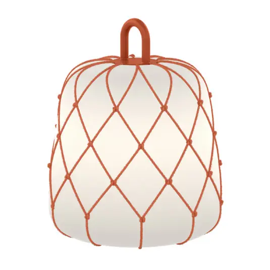 WEVER & DUCRÉ paralume Costa 2.0, arancione, corda, Ø 28 cm Nuova Collezione