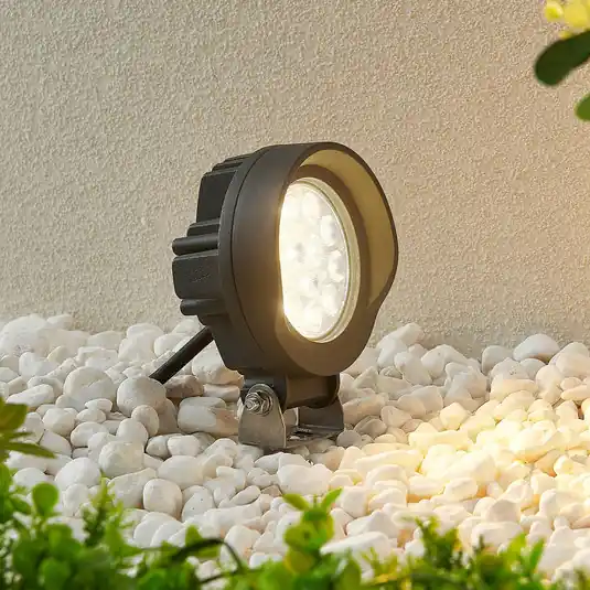 Promozione Lindby Emar faretto LED a picchetto grigio scuro
