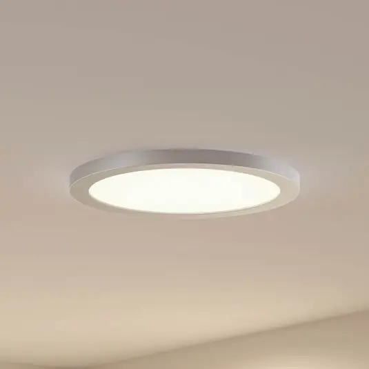 Plafoniera LED Prios Aureka, Ø 33 cm, argento, metallo Spedizione Espresso