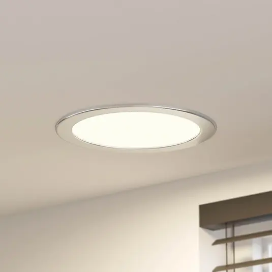 Prios Luci LED da incasso Cadance, argento, 24 cm, CCT, IP44 Offerta Lampo