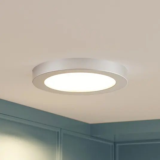 Prios Plafoniera LED Edwina, argento, 23 cm, CCT, IP44 Miglior Prezzo