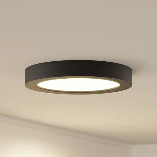 Prios Plafoniera LED Edwina, nero, 25 cm, CCT, IP44 Promo Stagionale