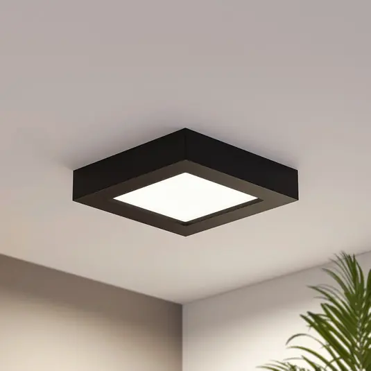 Pagamento Sicuro Prios plafoniera LED Alette, nera, 12 W, CCT, dimmerabile