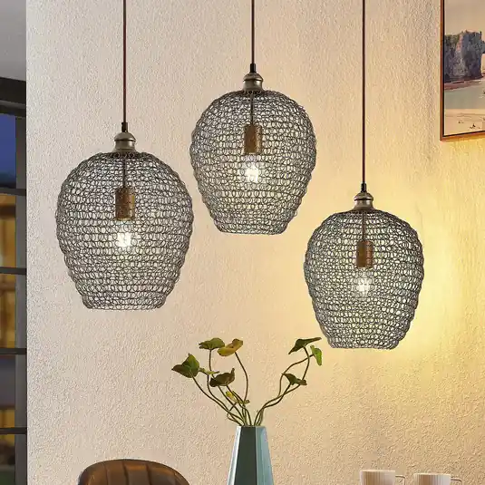 Lindby Benja lampada a sospensione, 3 luci, ottone Promozione Esclusiva