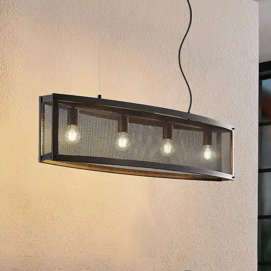 Lampada a sospensione Lindby Mizgin con griglia a 4 luci A Buon Prezzo