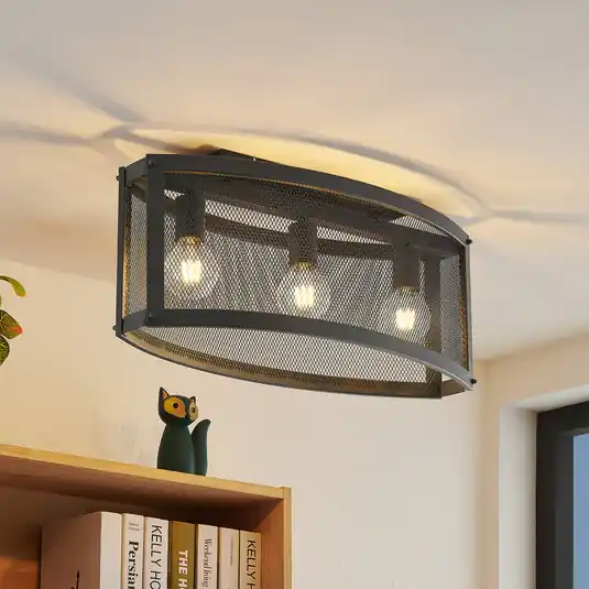 Direttamente Dal Produttore Plafoniera Lindby Mizgin con griglia a 3 luci