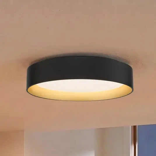 Popolare Plafoniera LED Lindby Gracjan, nero, metallo, CCT, Ø45cm