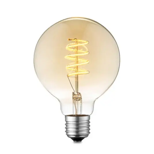 Lampadina LED Lucande E27 G95 4 W 2.700 K dimmerabile, colore ambra Non Perdere