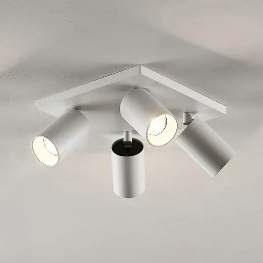Arcchio Faretto Brinja, bianco, angolare, Ø 6 cm, a 4 luci, GU10 Offerta Limitata