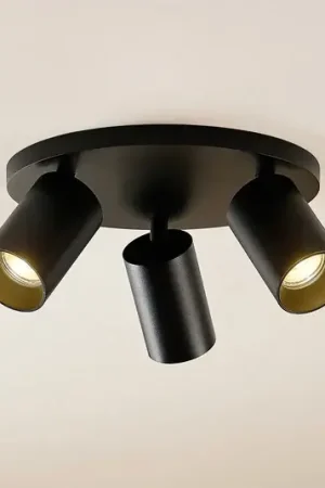 Vendita Finale Arcchio Faretto Brinja, nero, rotondo, Ø 6 cm, a 3 luci, GU10