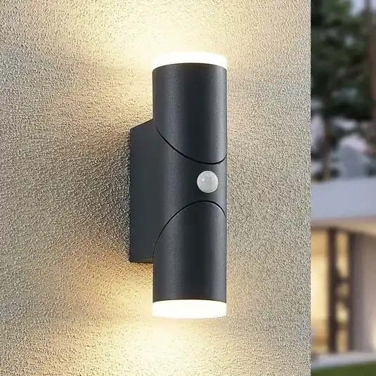 Lindby Aspyn applique LED esterni, 2 luci, sensore Super Prezzo
