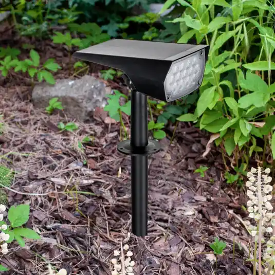 Offerta Speciale Prios LED faretto solare Helier, 49 cm, nero, picchetto a terra