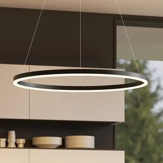 Occasione Lampada LED a sospensione Arcchio Albiona, nera, 1 anello, Ø 80 cm