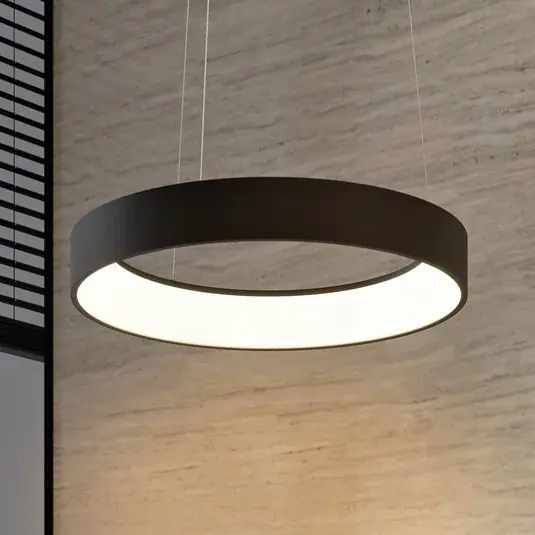 Arcchio lampada LED a sospensione Aleksi, Ø 60 cm, nero, metallo, CCT Solo Oggi