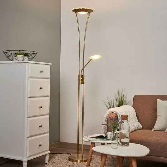 Lindby Lampada a LED da pavimento Eda, altezza 180 cm, ottone, dimmerabile Compra Oggi Stesso