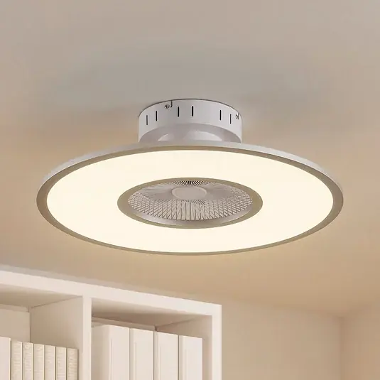 Lindby ventilatore da soffitto LED Romea, rotondo, CC, silenzioso, 60 cm Offerta Limitata