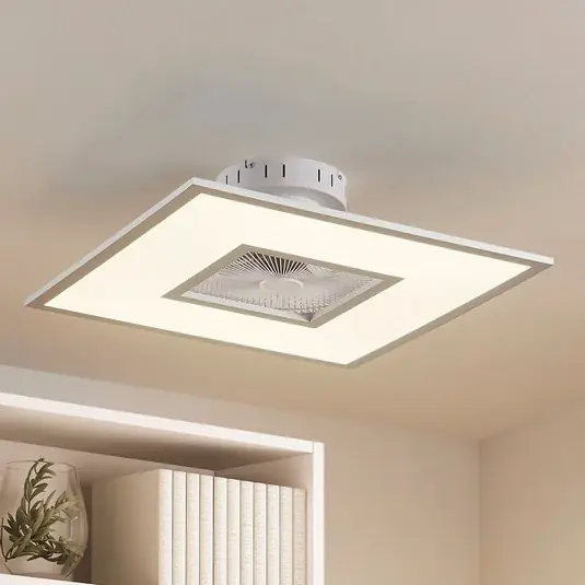 Lindby Ventilatore da soffitto LED Romea, angolare, DC, silenzioso, 60 cm Esclusivo