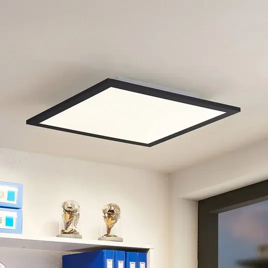 Pannello LED Lindby Nelios, 40 x 40 cm, 4.000K, nero, metallo Acquista Ora