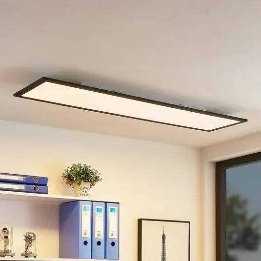 Pannello LED Lindby Nelios, 120 x 30 cm, 4000K, nero, metallo A Buon Prezzo