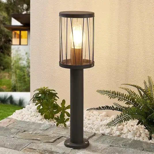 Compra Adesso Lindby Yonan lampioncino, rotondo, grigio scuro, E27