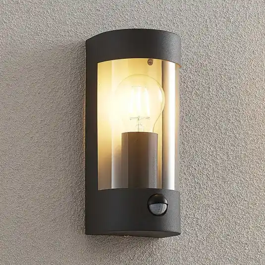 Lindby applique da esterno Junias, 24 cm, antracite, sensore Compra Adesso