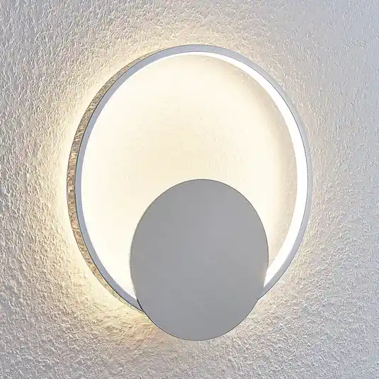 Solo Oggi Lindby Applique a LED Anays, Ø 32 cm, cromo/chiaro, plastica
