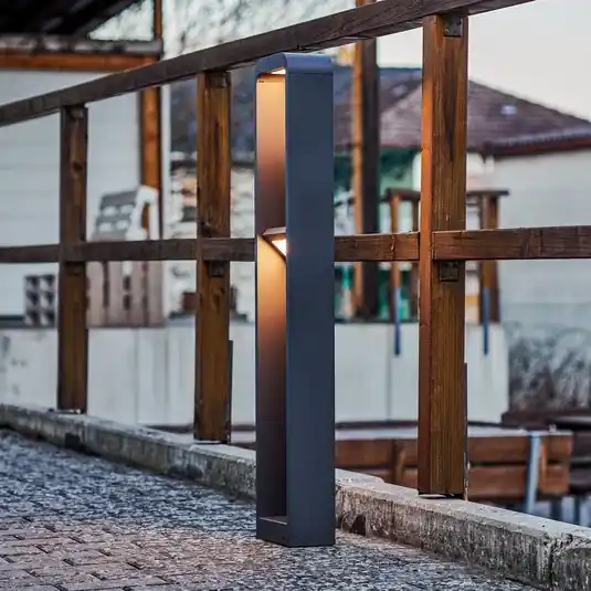 Prezzo Basso Lindby lampione a LED Darko, 100 cm, grigio, metallo, IP54