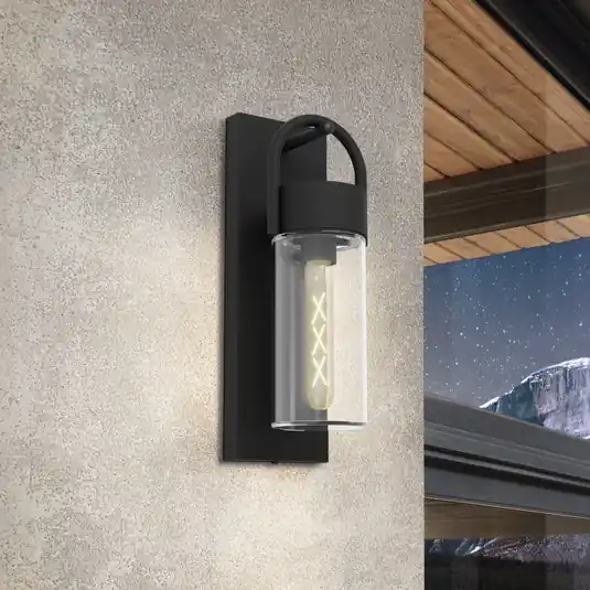 Spedito Oggi EGLO Carraro applique da esterni, nero/trasparente