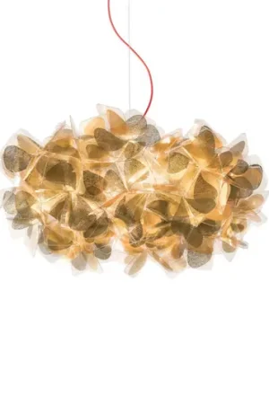 Reso Gratuito Lampada a sospensione Slamp Clizia Mama Non Mama, Ø53cm, oro/rosso