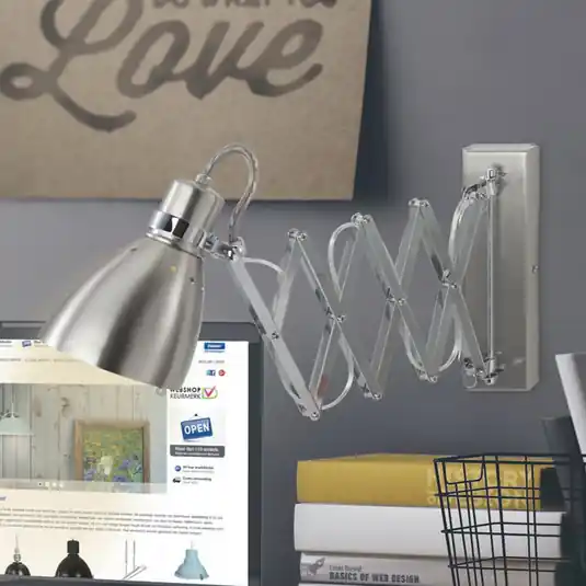 Compra Online Lampada a forbice Spring, argento/cromo