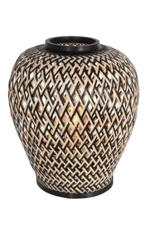 Bestseller Lampada da tavolo Maze, nero-naturale