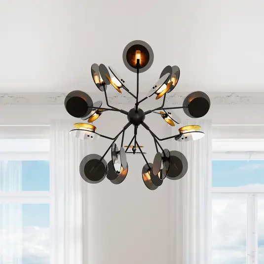 By Rydéns Turno lampada a sospensione nera 18 luci Vendita Finale