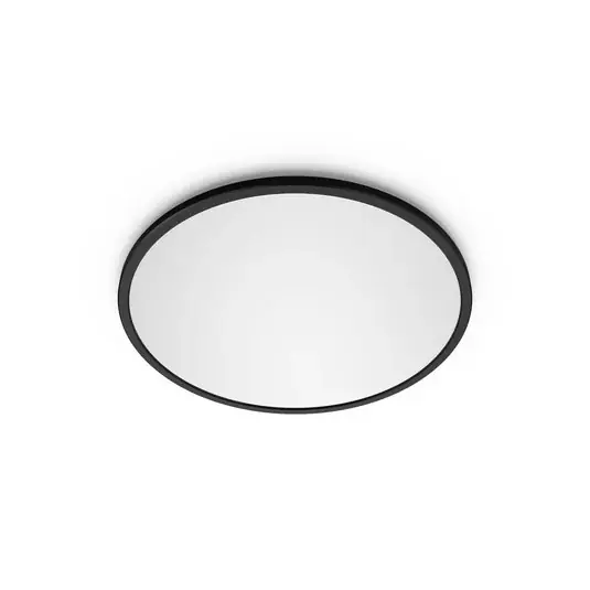 Plafoniera LED Philips SuperSlim, IP44, Ø 29,5 cm, nera Ultima Occasione