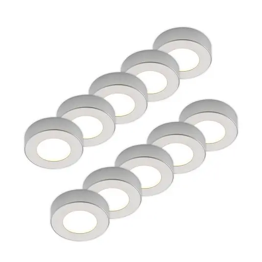 Prios Plafoniera LED Edwina, argento, 12 cm, set da 10 Miglior Prezzo